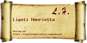 Ligeti Henrietta névjegykártya